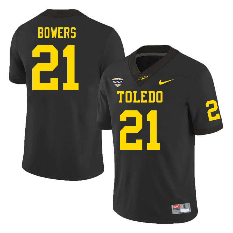 Toledo Rockets #21 Nasir Bowers College Football Jerseys Stitched Sale-Black